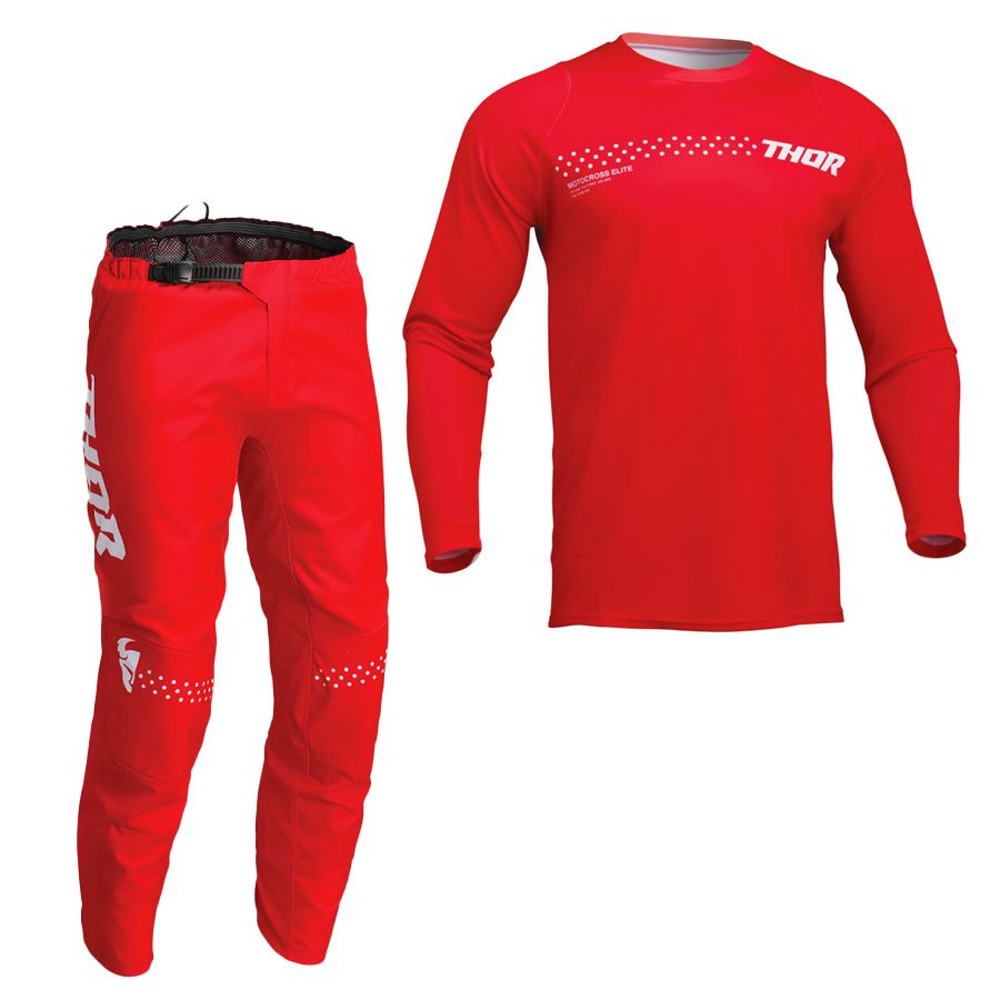 Thor 2025 Youth Sector Minimal Red Motocross Combo Kit